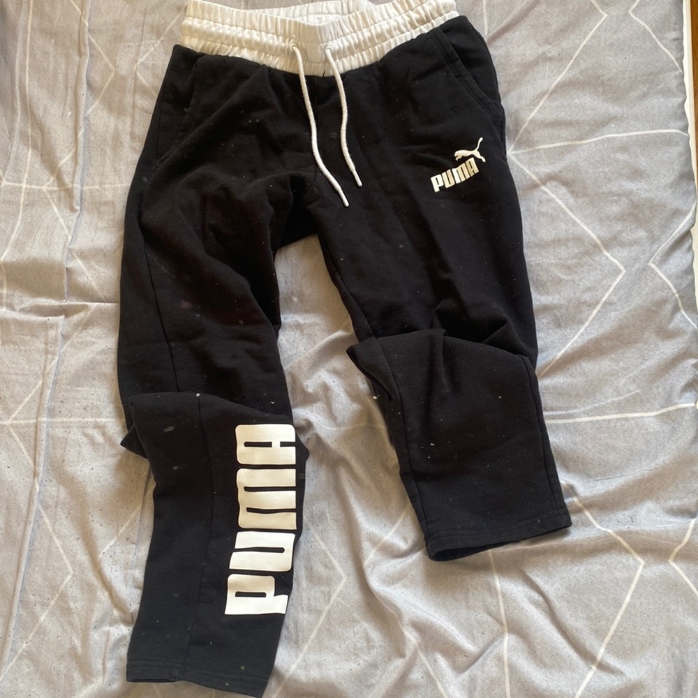 Black & White Puma track pants